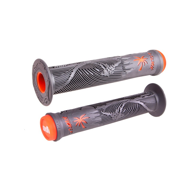 Odi Hucker BMX Grips w/ Flange 160mm - Graphite / Orange