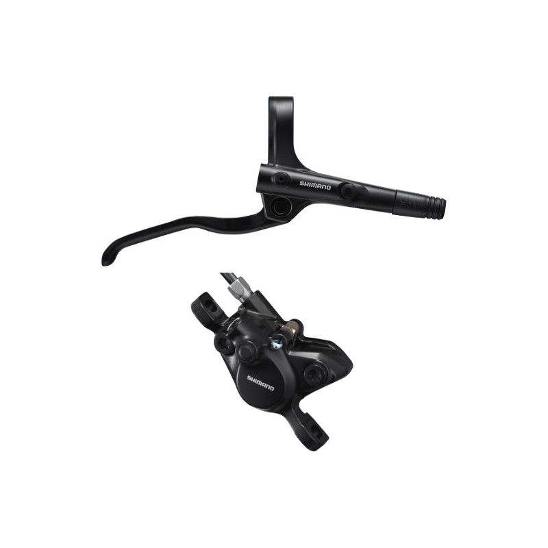 Shimano BR-MT200 / BL-MT200 bled brake lever/post mount calliper, black, front right