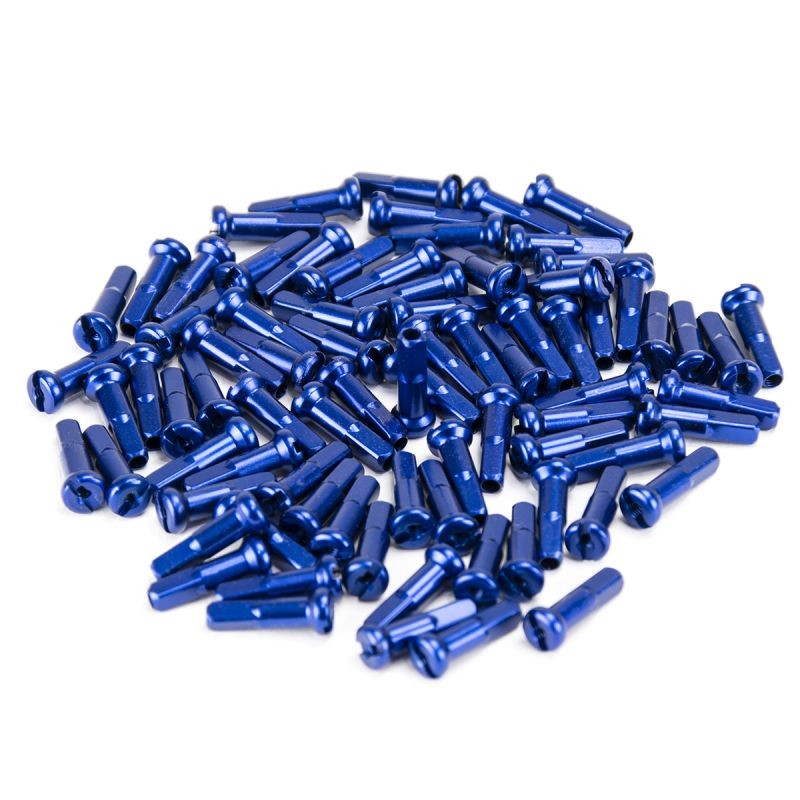 Aluminum Spoke Nipples 16mm Blue Pack Of 80