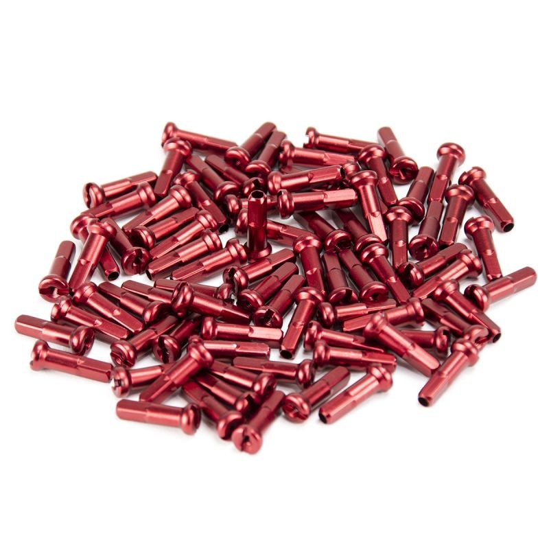 Aluminum Spoke Nipples 16mm Red Pack Of 80