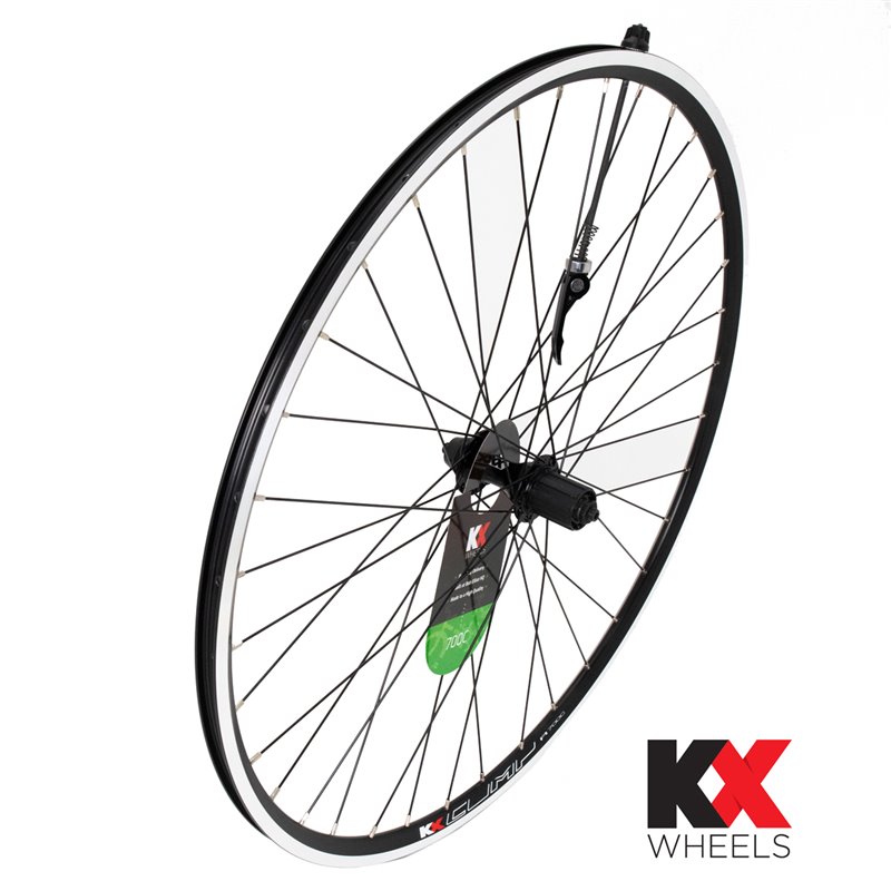 KX Road 700C Doublewall Q/R Cassette Wheel Rim Brake (Rear) Black