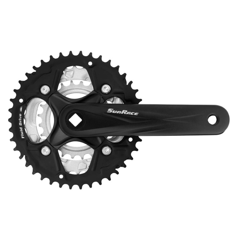 Sunrace M500 Chainset 22/34/42 170mm Black With Guard